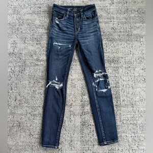 American Eagle Outfitters High Rise Distressed Jeans